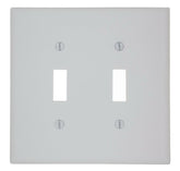 Leviton 80509-W Wallplate, 4-7/8 in L, 4.94 in W, 2 -Gang, Plastic, White